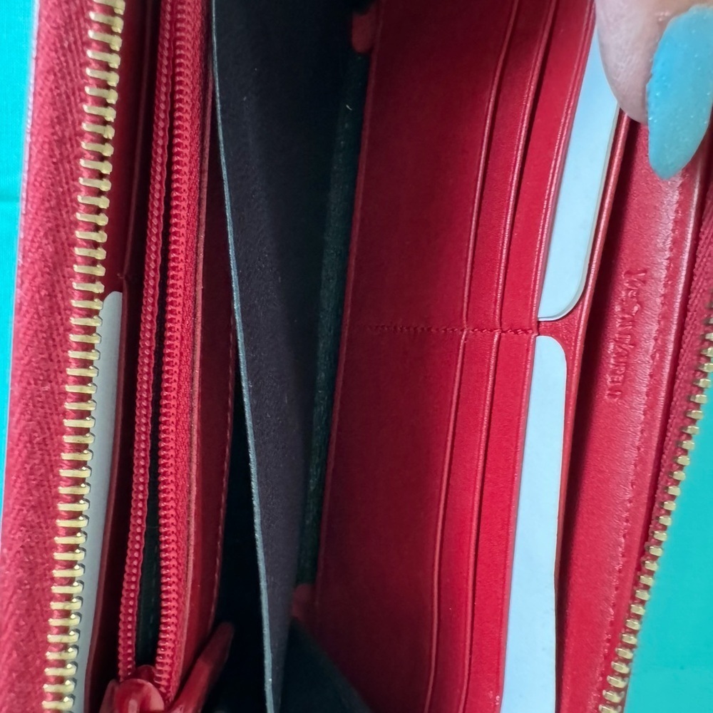 YSL Red Patent Leather Zip Wallet - Picture 10 of 14